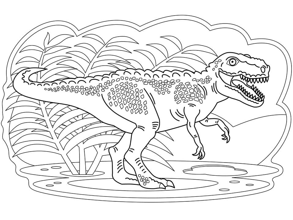 Desenho de Tyranossaurus Rex Jurassic Park Download Pintar
