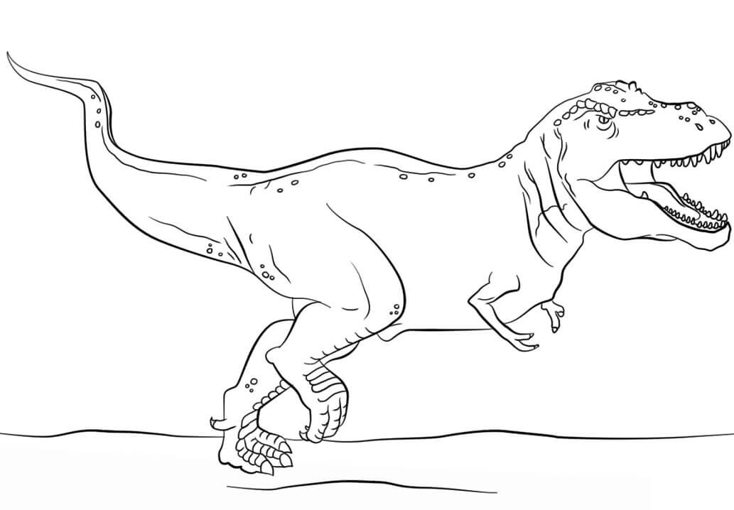 Desenho de Tyranossaurus Rex Jurassic Park Pdf Grátis e Pintar