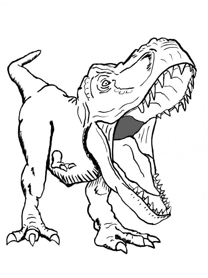 Desenho T Rex Jurassic Park para Baixar e Colorir e Pintar