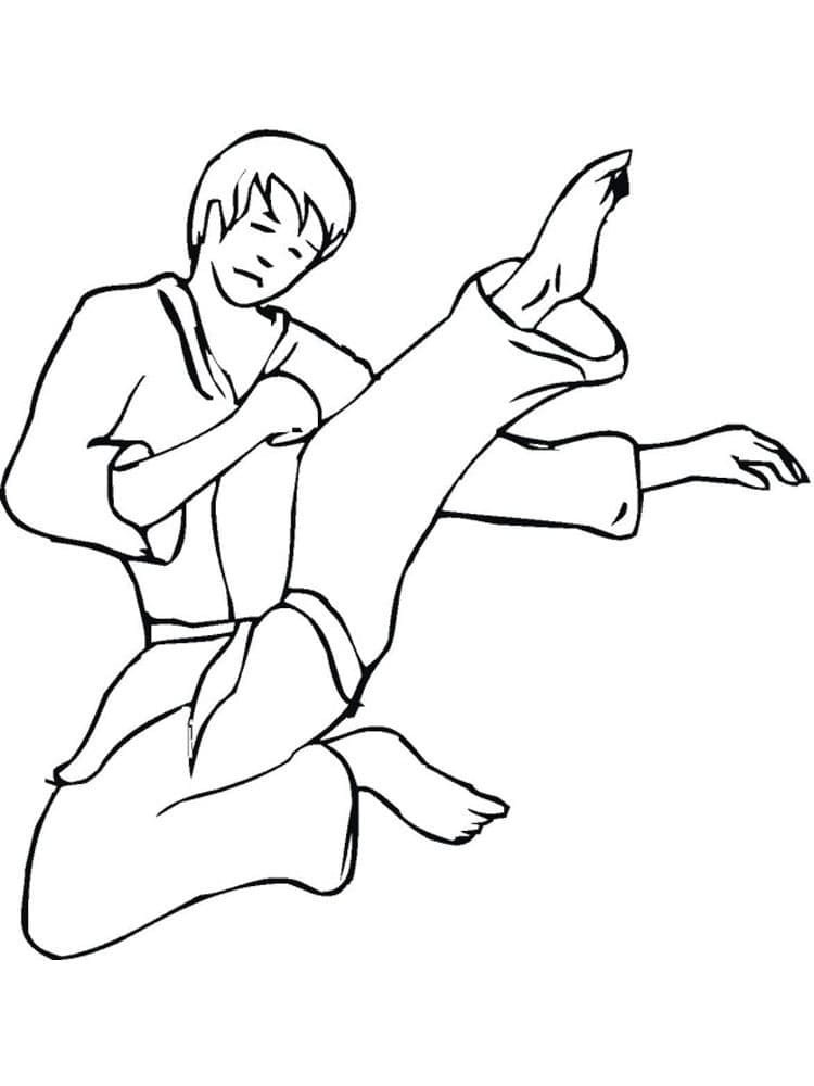 Desenho de o Karate para Colorir e Pintar