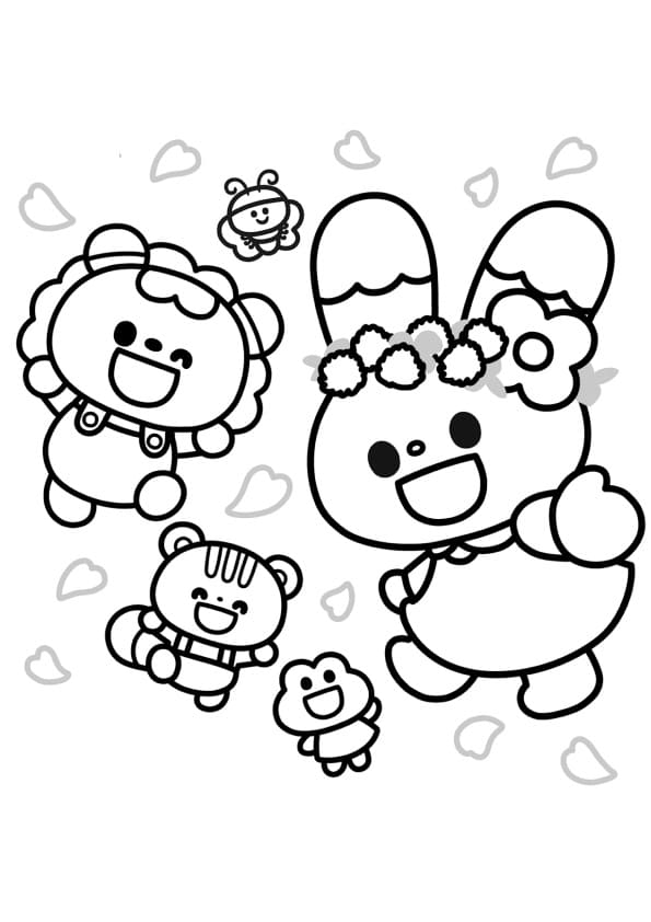 Desenho de Imagem Kawaii para Colorir e Pintar