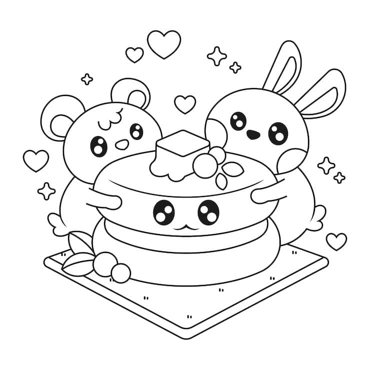 Desenho de Kawaii para Crianças para Colorir e Pintar