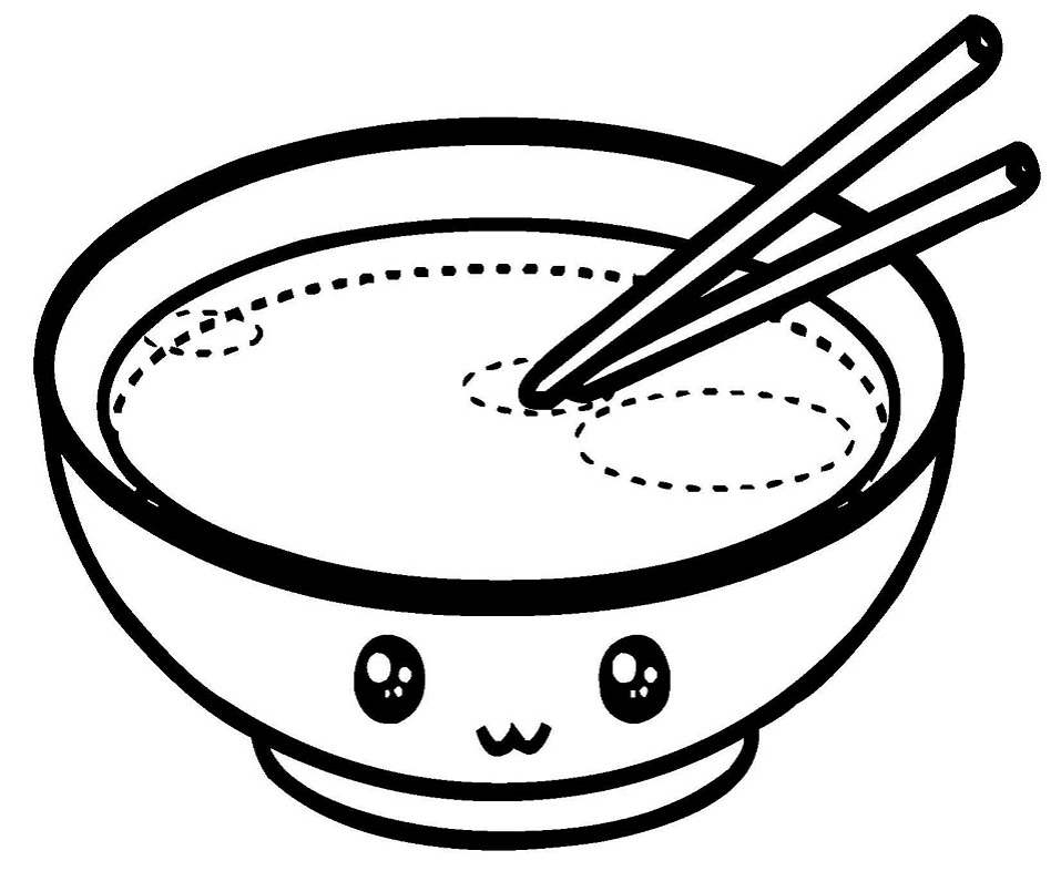 Desenho de Incrível Sopa Kawaii para Imprimir e Pintar de Graça