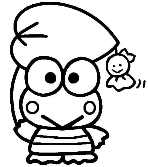 Desenho de Adorável Keroppi para Colorir e Pintar
