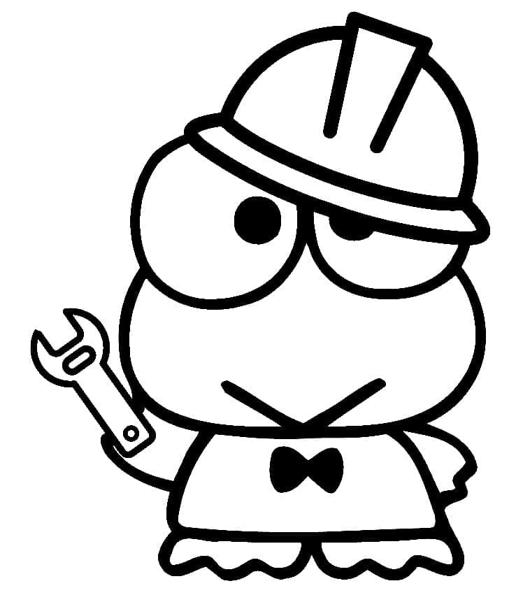 Desenho de Imprimivel Keroppi para Colorir e Pintar