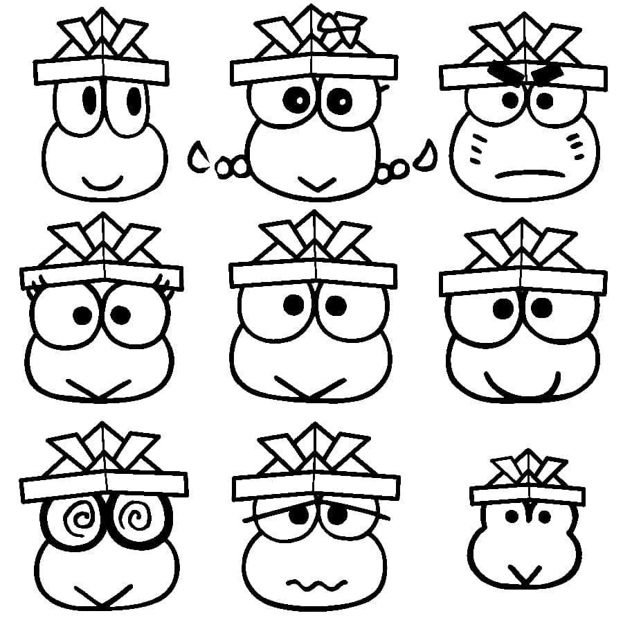 Desenho de Keroppi Figuras para Colorir e Pintar