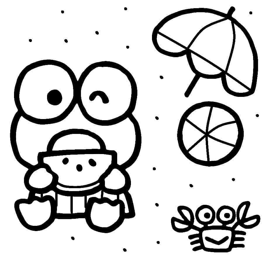 Desenho de Keroppi Fofo para Colorir e Pintar