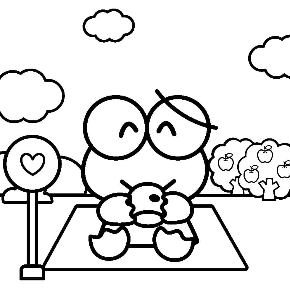 Desenho de Keroppi para Colorir Online e Pintar