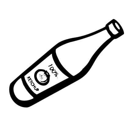 Desenho de Garrafa de Ketchup Imprimivel para Colorir e Pintar