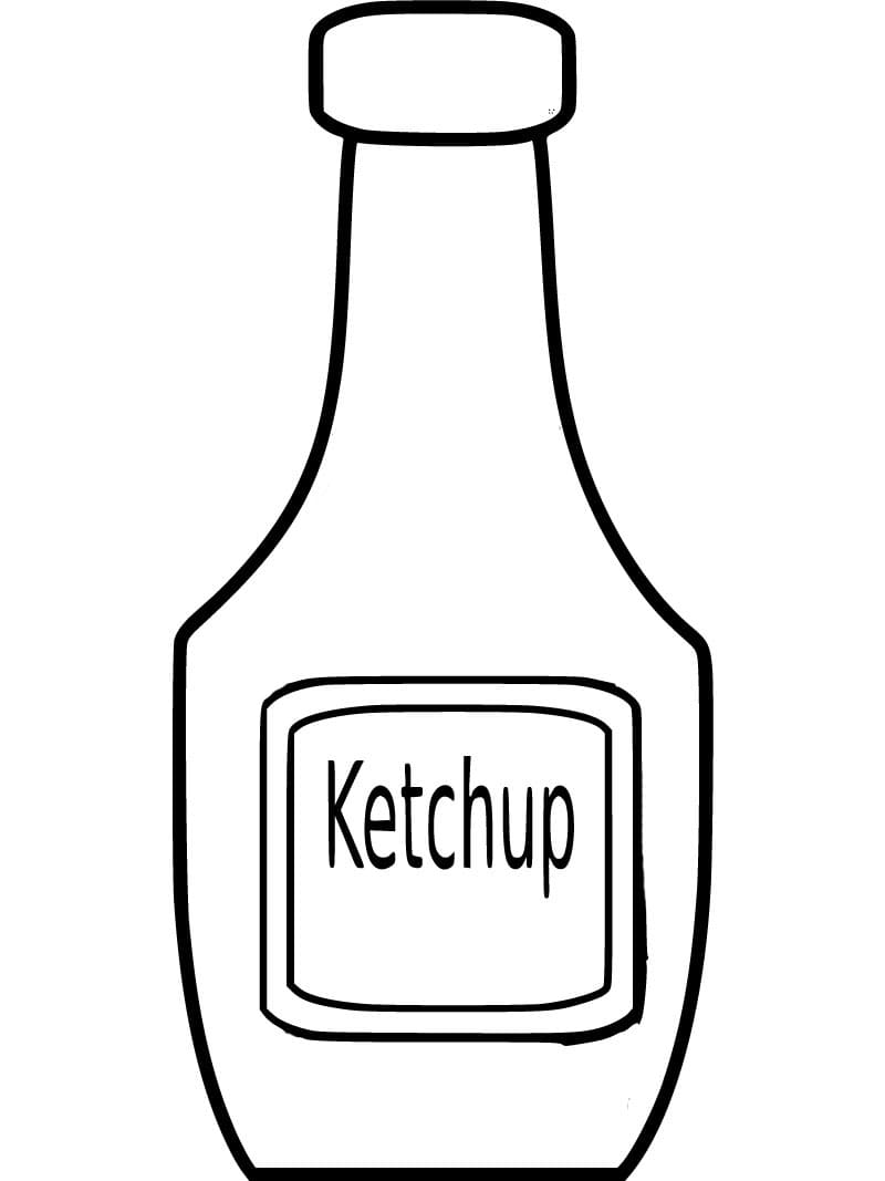 Desenho de Imagem de Ketchup para Colorir e Pintar