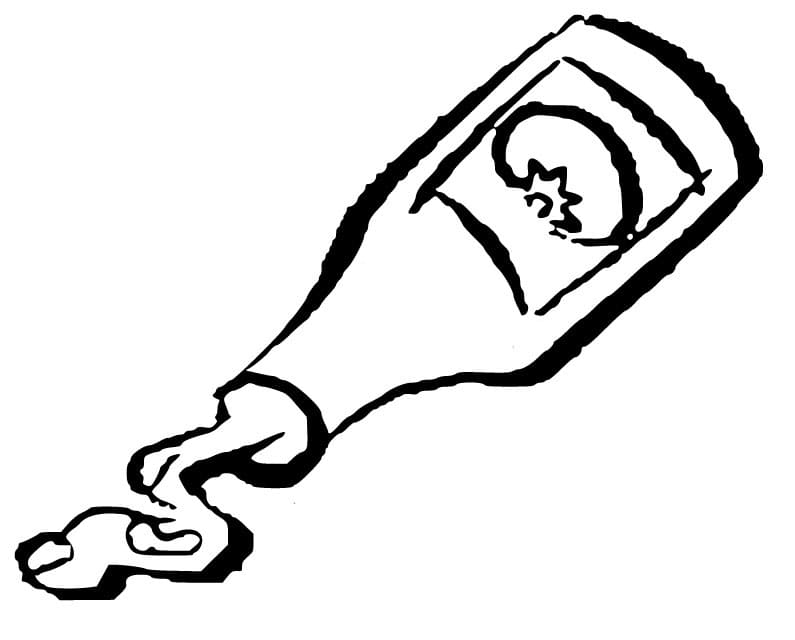 Desenho de Ketchup Grátis para Colorir e Pintar