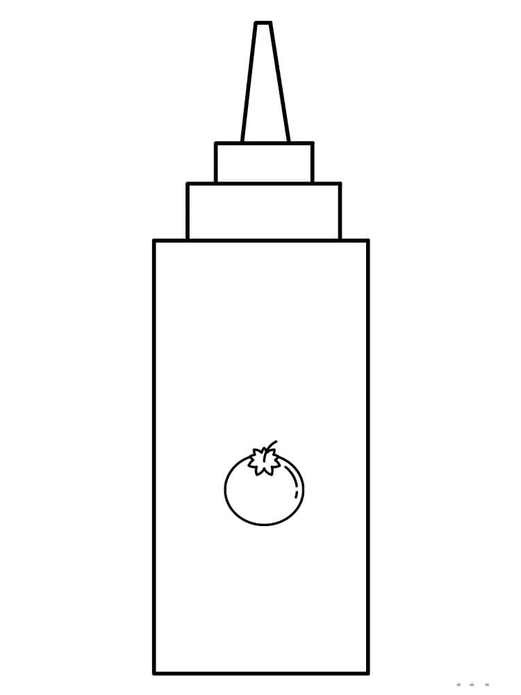 Desenho de Ketchup para Imprimir e Pintar