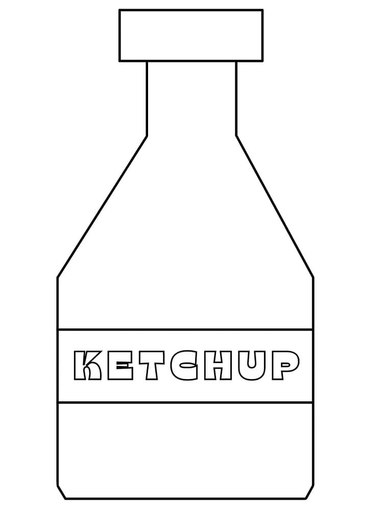 Desenho de Ketchup Pdf Grátis e Pintar