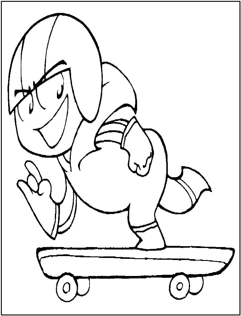 Desenho de Kick Buttowski Andando de Skate para Colorir Online e Pintar
