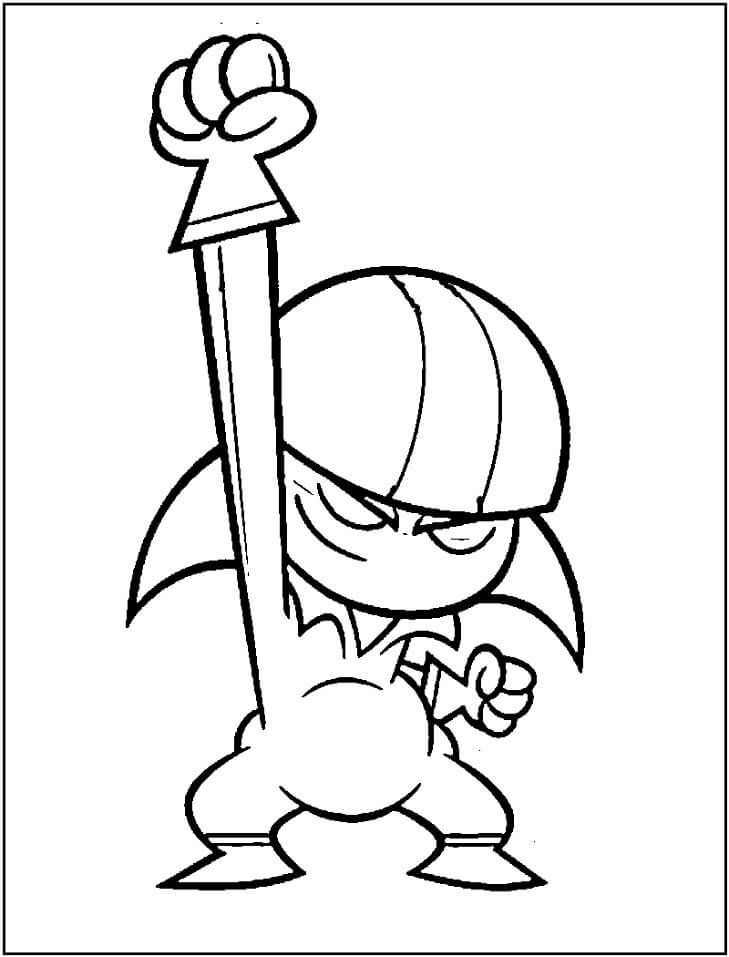 Desenho de Kick Buttowski Ilustração Imprimivel e Pintar