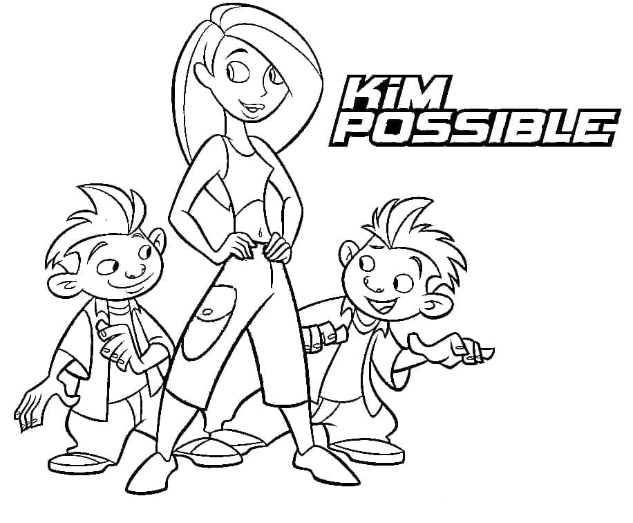 Desenhos de Jim Tim e Kim Possible para Colorir e Pintar