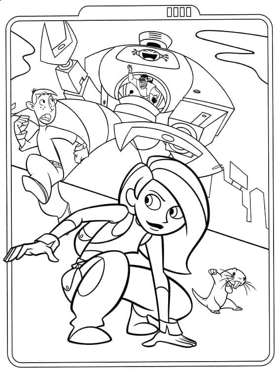 Desenhos de Kim Possible Imprimivel para Colorir e Pintar