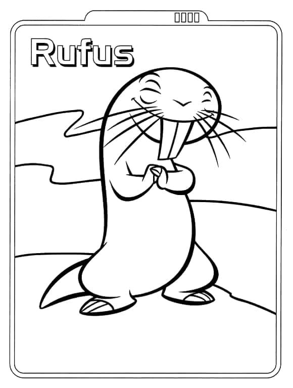 Desenhos de Kim Possible Rufus para Colorir e Pintar