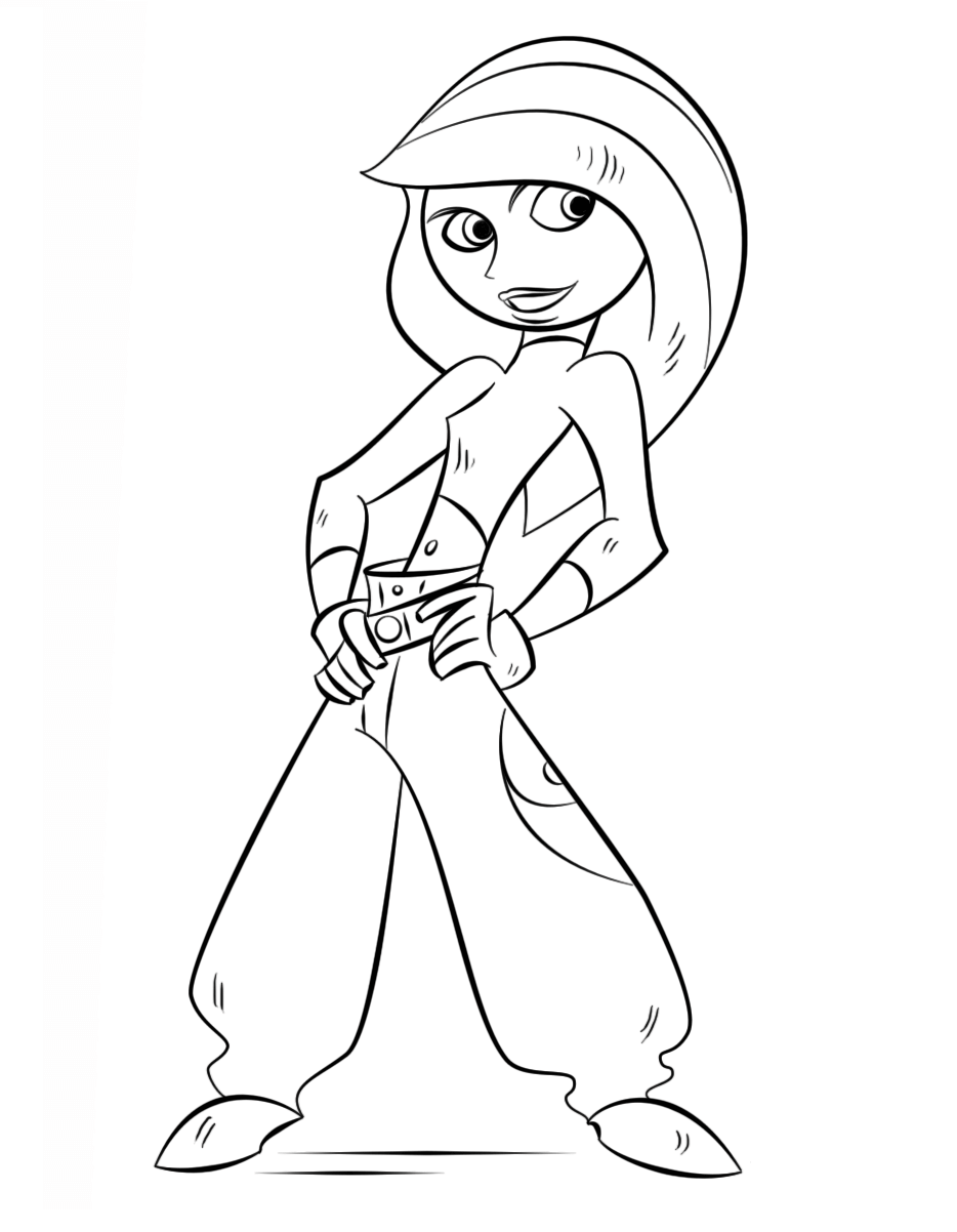Desenho de Kim Possible para Colorir e Pintar