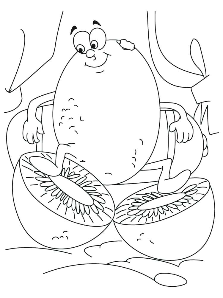 Desenho de Kiwi para Colorir e Pintar
