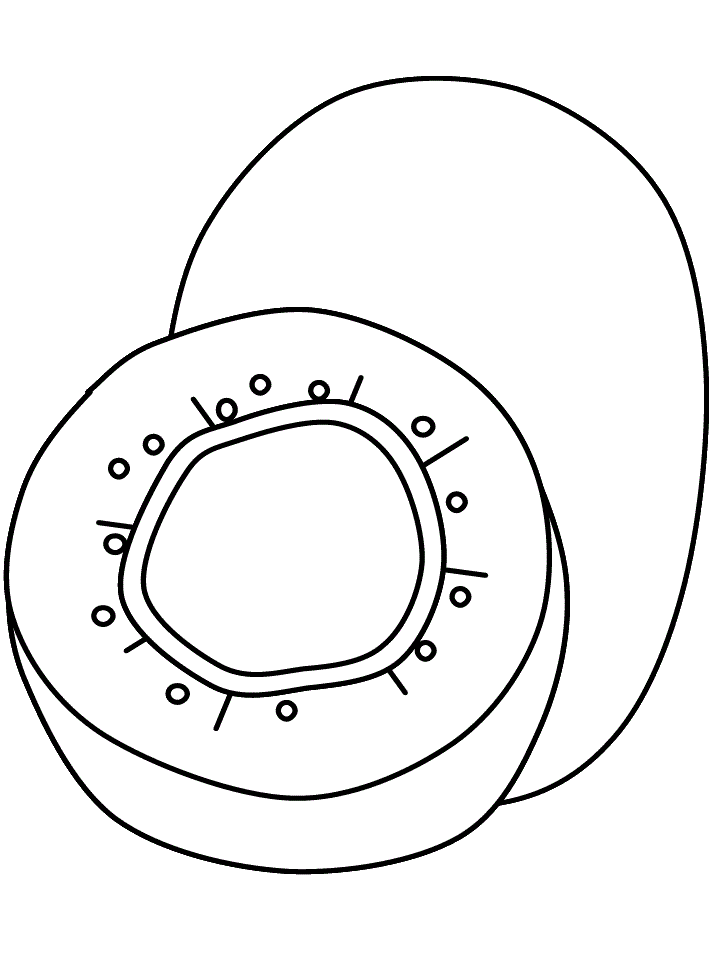 Desenho de Kiwi para Imprimir e Pintar