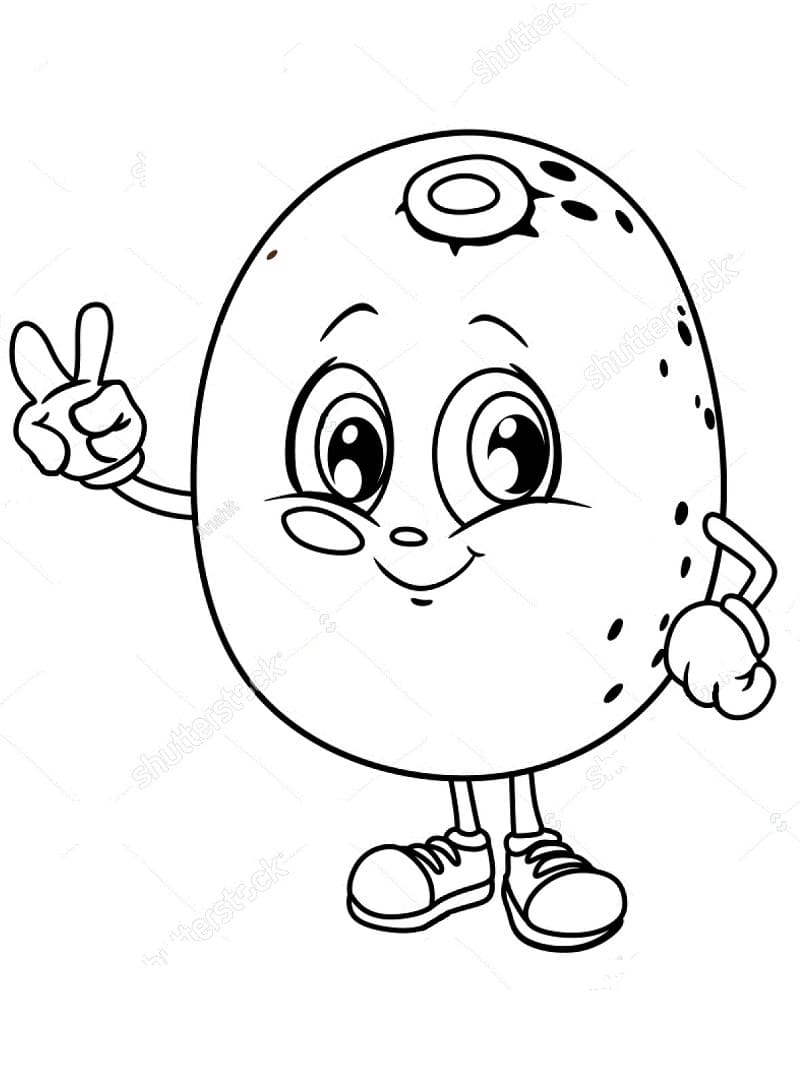 Desenho de Lindo Kiwi para Colorir e Pintar