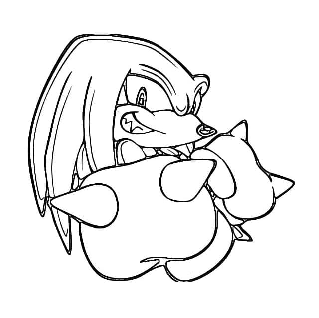 Desenho de Fantástico Knuckles The Echidna para Colorir e Pintar