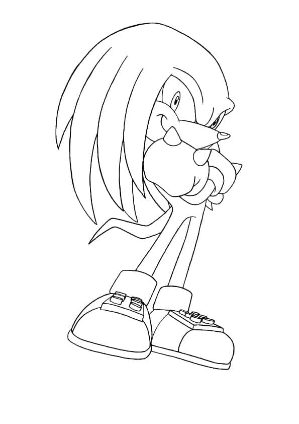 Desenho de Knuckles The Echidna de Sonic para Colorir e Pintar