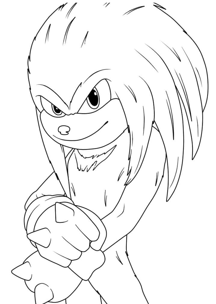 Desenho de Knuckles The Echidna Feliz para Colorir e Pintar