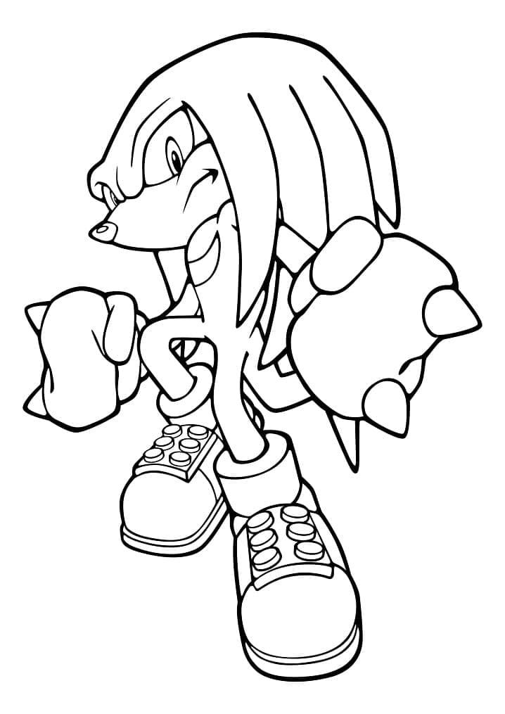 Desenho de Knuckles The Echidna Grátis para Colorir e Pintar