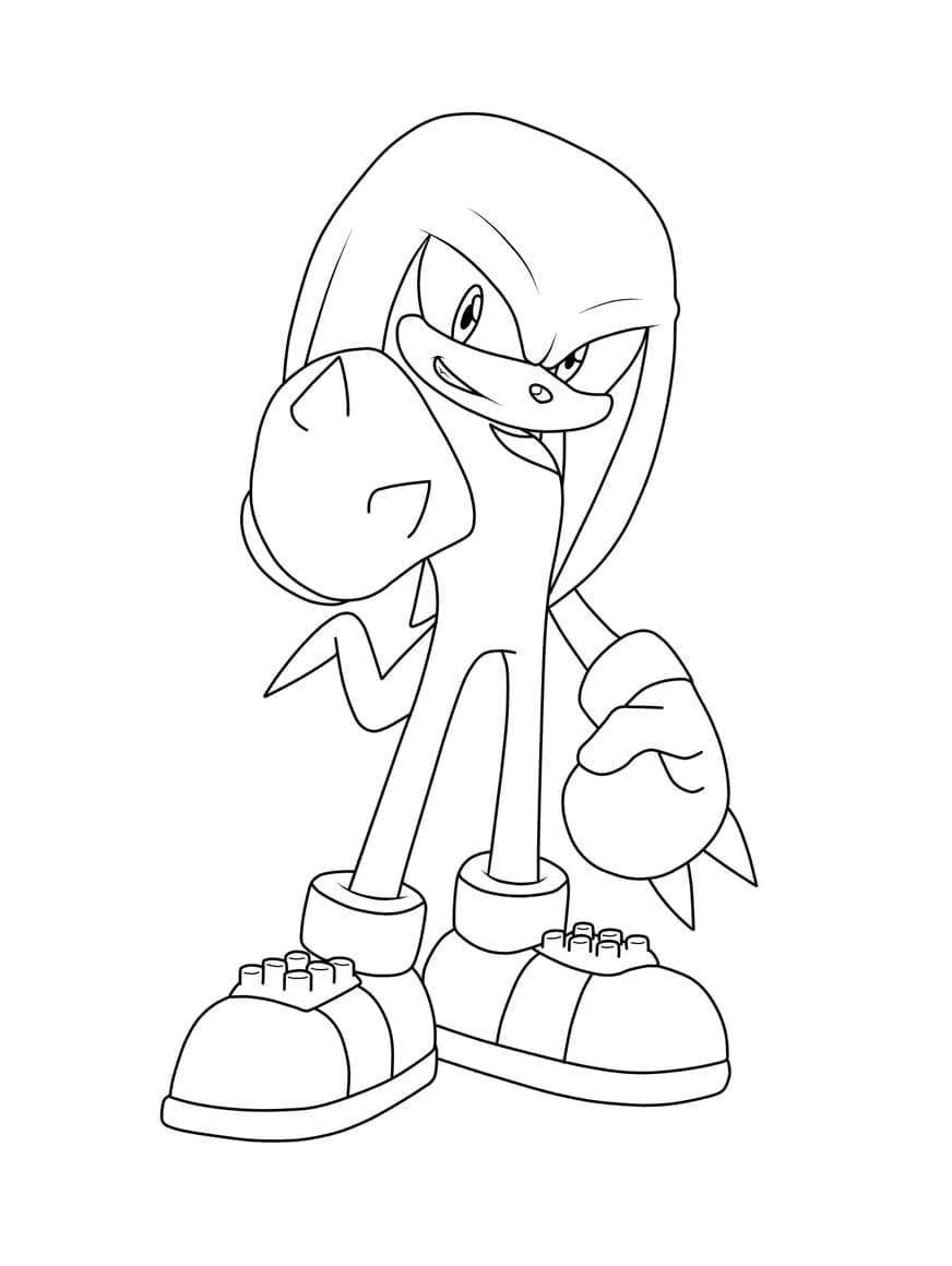Desenho de Knuckles The Echidna Grátis para Crianças para Colorir e Pintar
