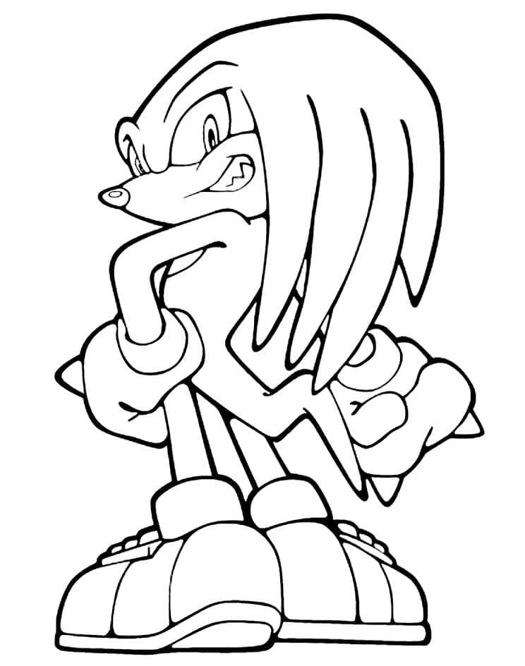 Desenho de Knuckles The Echidna Incrível para Colorir e Pintar