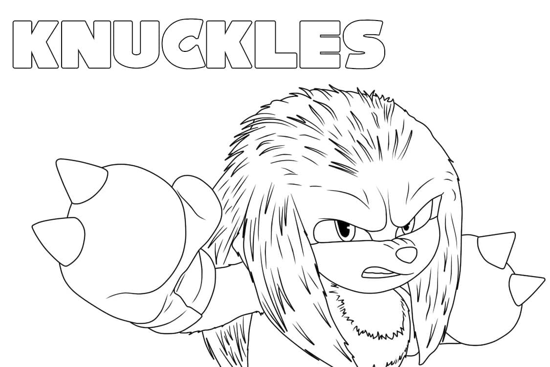 Desenho de Knuckles The Echidna no Filme para Colorir e Pintar