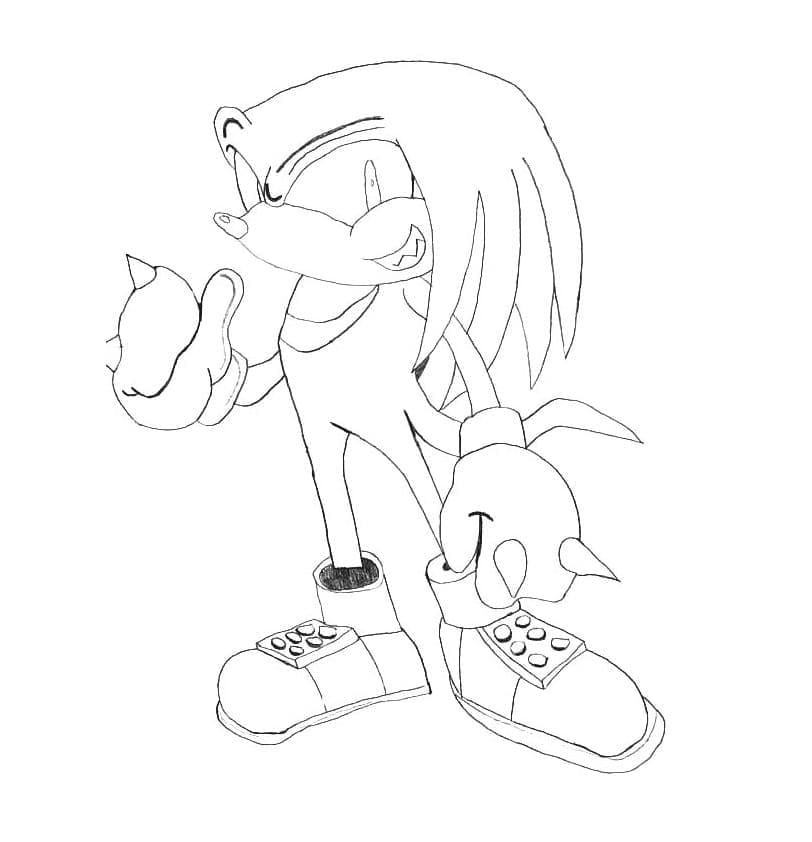 Desenho de Knuckles The Echidna Sonic Imagens Grátis e Pintar