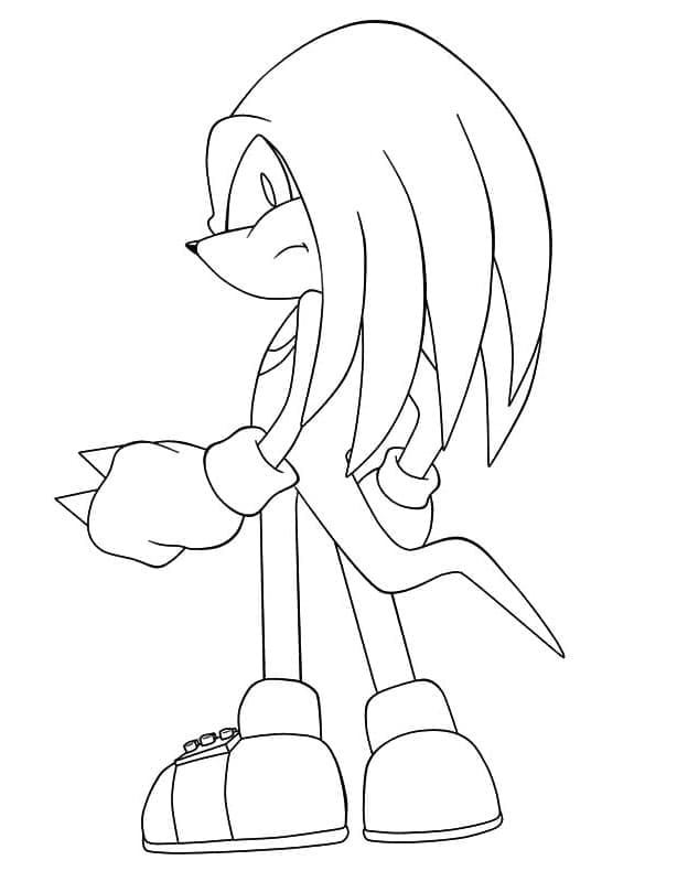 Desenho de Knuckles The Echidna Sonic para Colorir e Pintar
