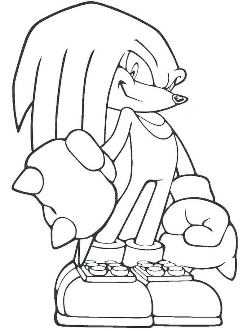 Desenho Knuckles de Sonic para Colorir e Pintar