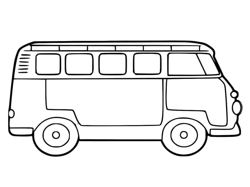 Desenho de Kombi Perfeita para Colorir e Pintar