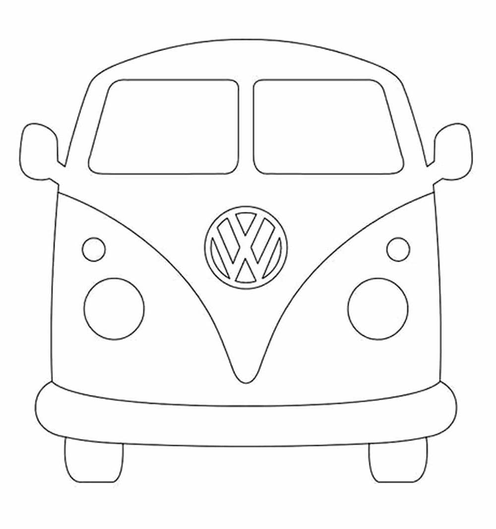 Desenho de Volkswagen Kombi para Colorir e Pintar