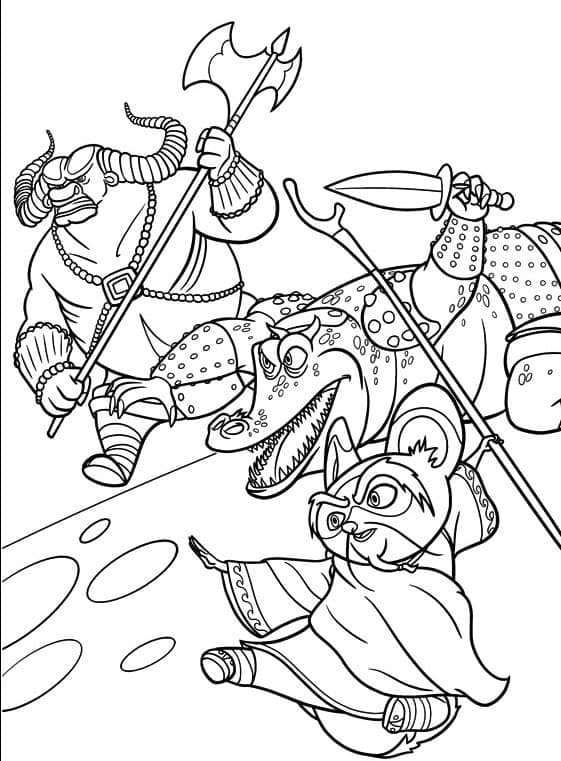 Desenho de Imagem de Kung Fu Panda para Colorir e Pintar