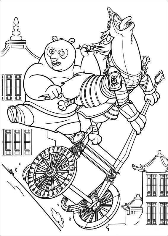 Desenho de Kung Fu Panda Baixar Imprimivel e Pintar