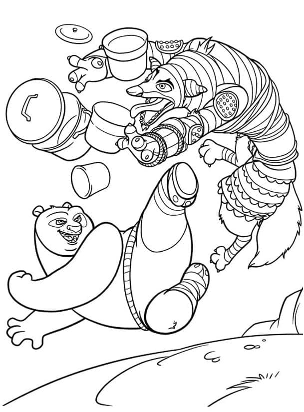 Desenho de Kung Fu Panda Imprimivel para Colorir e Pintar