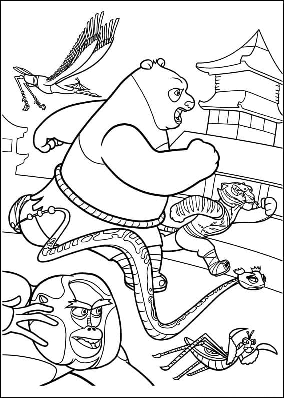 Desenho de Kung Fu Panda para Colorir e Pintar