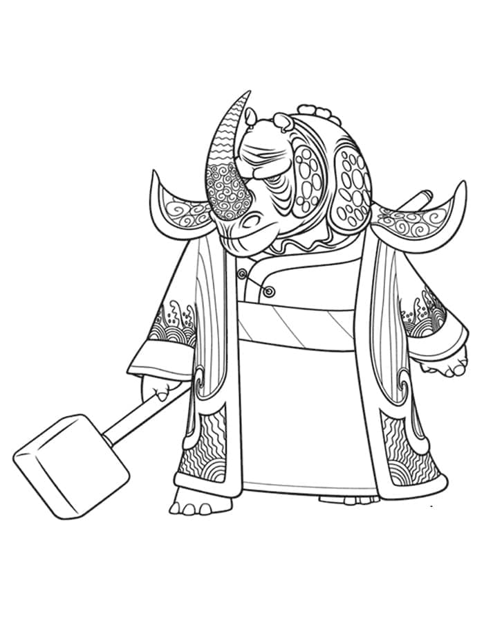Desenho de Kung Fu Panda para Crianças para Colorir e Pintar