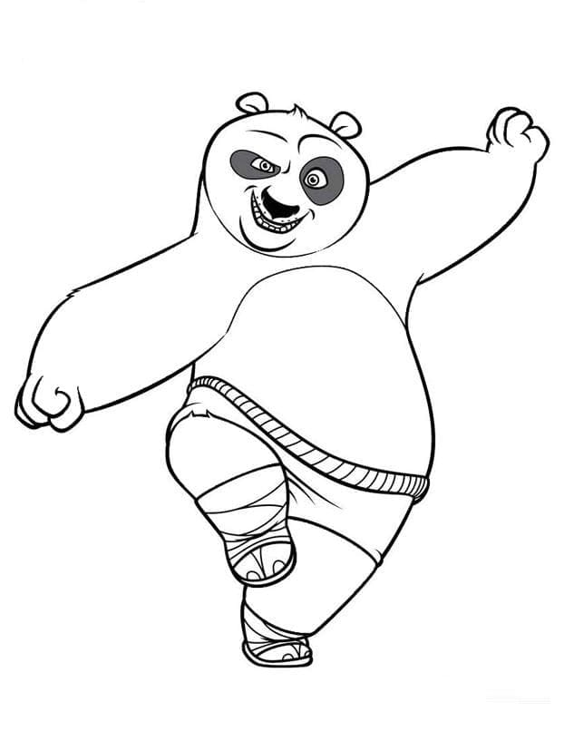 Desenho de Kung Fu Panda Pó para Colorir e Pintar
