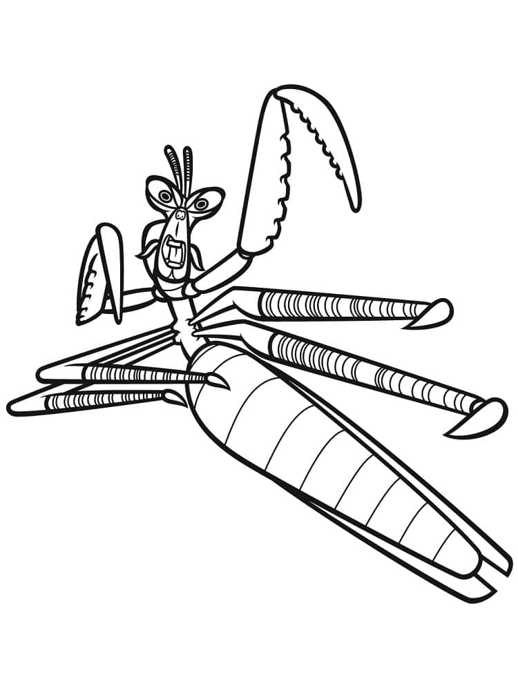 Desenho de Louvá Deus de Kung Fu Panda para Colorir e Pintar