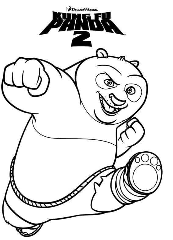 Desenho de Mestre Pó de Kung Fu Panda para Colorir e Pintar