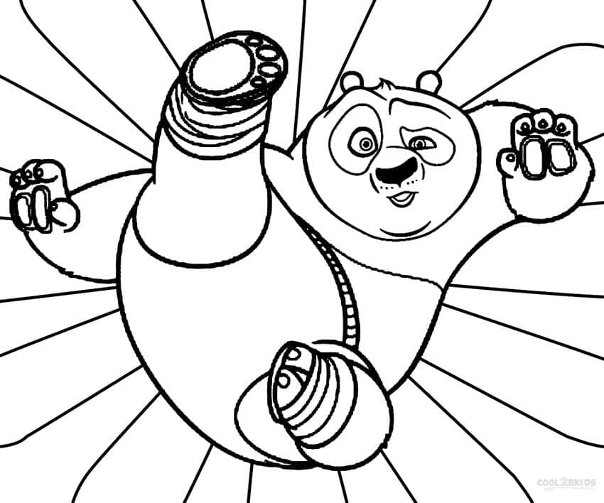 Desenho de Mestre Pó Kung Fu Panda para Colorir e Pintar