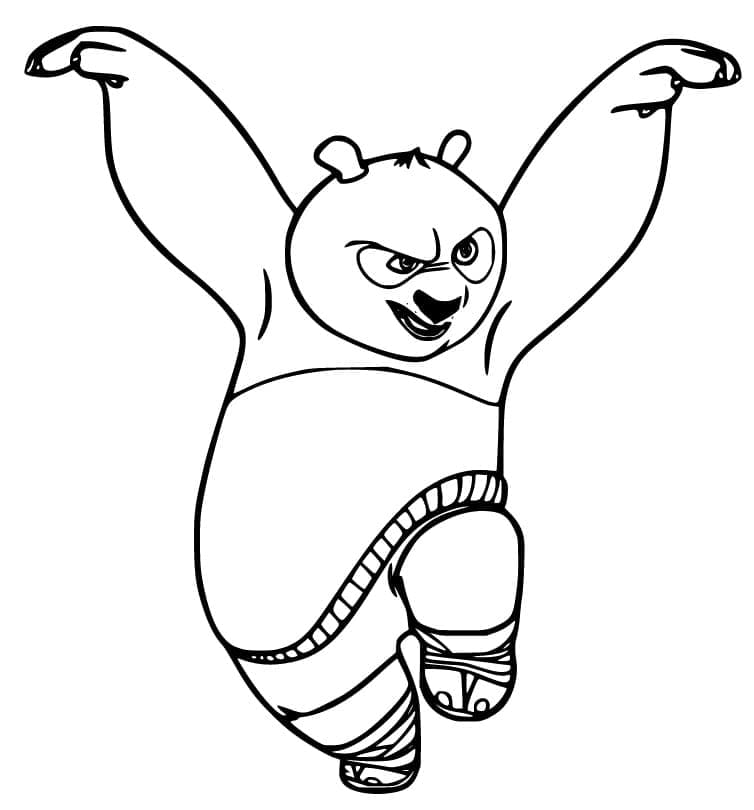 Desenho de Mestre Pó Ping de Kung Fu Panda para Colorir e Pintar