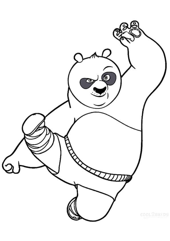 Desenho de Pó Kung Fu Panda para Colorir e Pintar