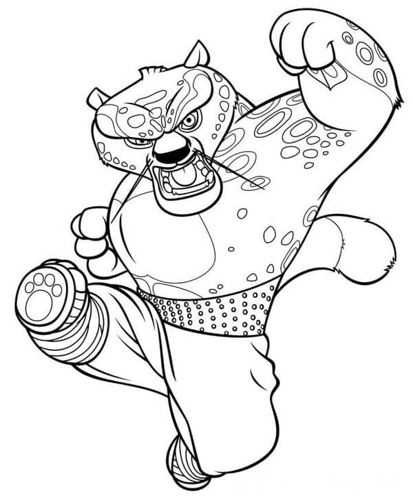 Desenho de Tai Lung Kung Fu Panda para Colorir e Pintar